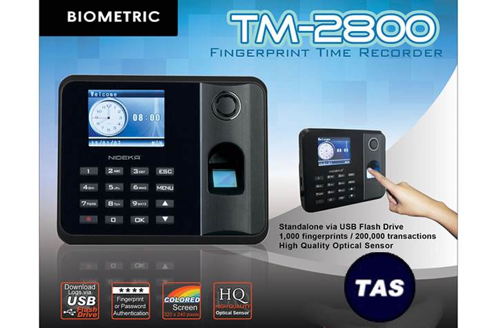 TM2800 Biometric Fingerprint Clocking in Machines Slider